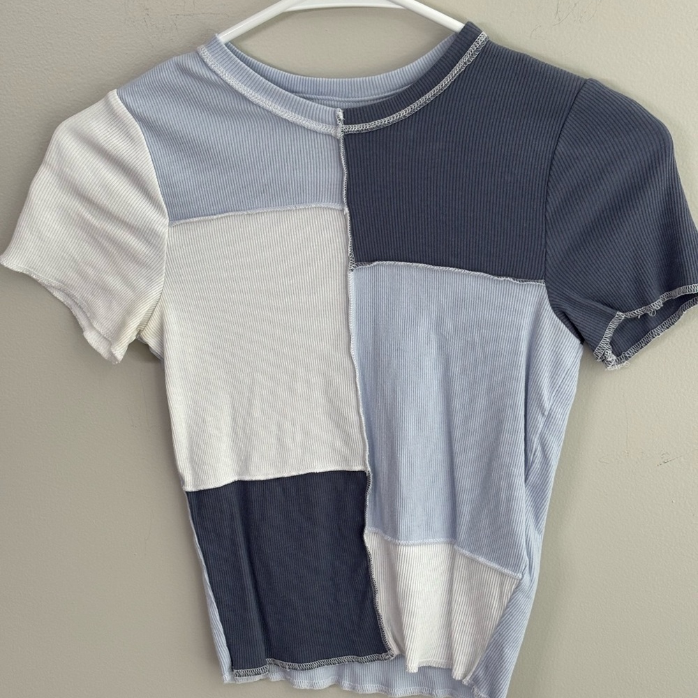 Hollister Light Blue Ribbed Baby Tee
